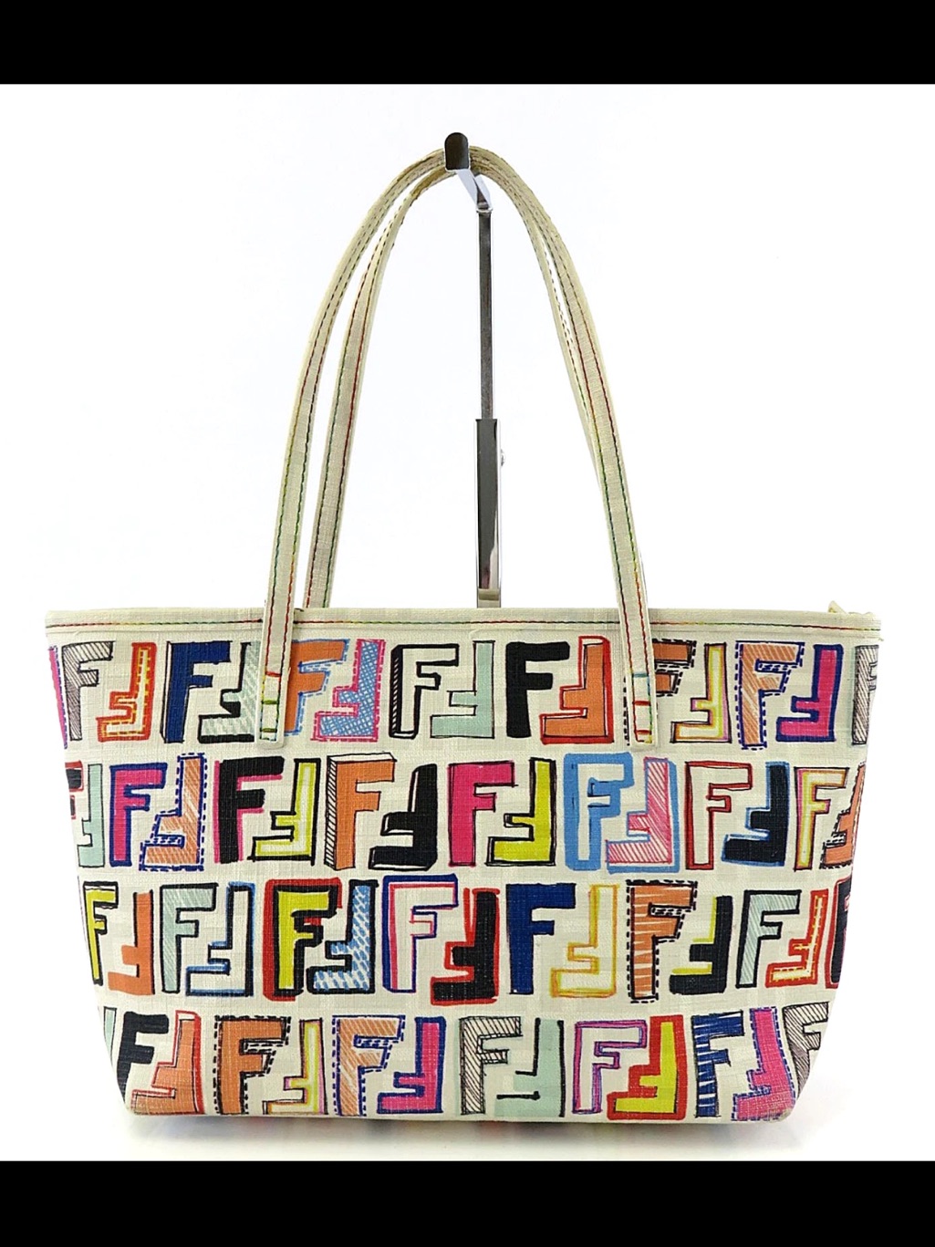 Fendi Multicolor Ff Logo Canvas Tote Bag